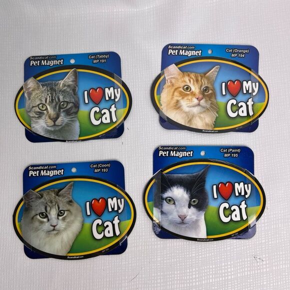 5 NEW I Love My “Dog Breed/Cat” Pet Magnets For Cars Lockers Fridge 6” Oval - Picture 11 of 12